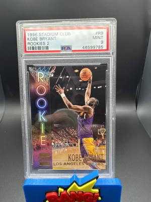1996 Stadium Club Rookies Insert KOBE BRYANT ROOKIE CARD RC Graded PSA 9 front