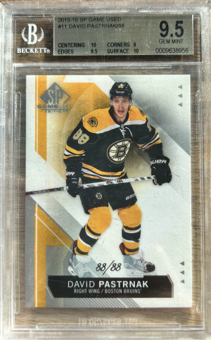 2015-16 SP GAME USED DAVID PASTRNAK #d 88/88 BGS 9.5 front