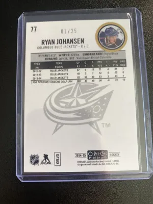 Ryan Johansen 14-15 OPC Platinum Black ice 01/25 back