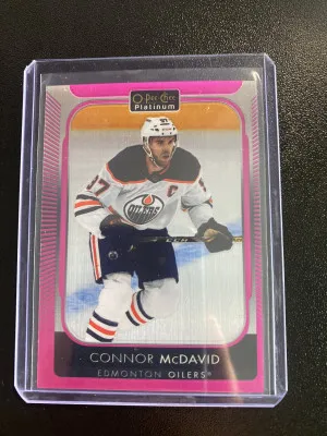 Connor McDavid 21-22 OPC Platinum Matte Pink front