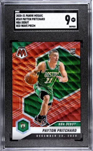 2020-21 Panini Mosaic Reactive Red Mosaic #269 Payton Pritchard RC SGC 9 front