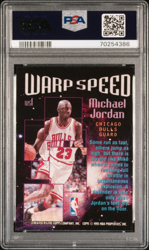 1995 Stadium Club Michael Jordan Warp Speed PSA 8 back