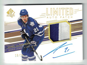 2014-15 UD SP Authentic Limited Auto Patch James Van Riemsdyk 18/25 front