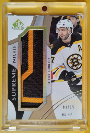 2019-20 SP Game Used Supreme Patches Patrice Bergeron 09/15 front