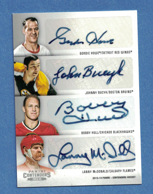 2013-14 Panini Contenders Eight 8 Autograph Gordie Howe, Johnny Bucyk, Bobby Hull, Lanny McDonald, Glenn Anderson, Adam Graves, Clark Gillies, Mike Modano SP front