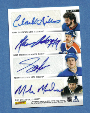 2013-14 Panini Contenders Eight 8 Autograph Gordie Howe, Johnny Bucyk, Bobby Hull, Lanny McDonald, Glenn Anderson, Adam Graves, Clark Gillies, Mike Modano SP back