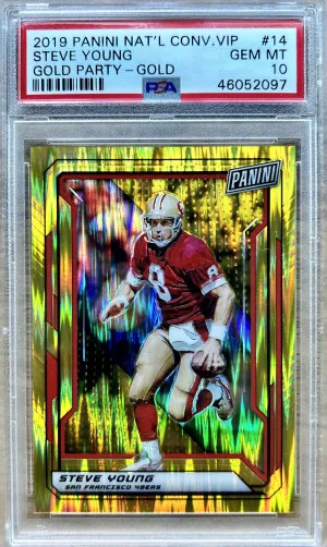 2019 Panini National Convention VIP Gold Steve Young /10 PSA 10 front