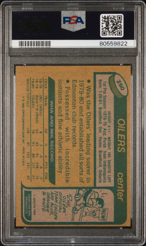 1980 Topps Wayne Gretzky 2nd Year PSA 6 back