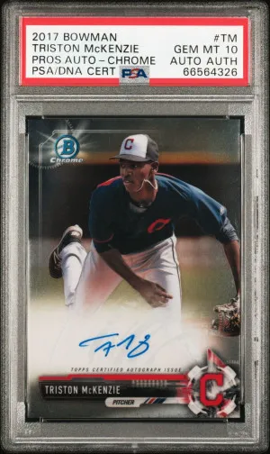 Triston Mackenzie 2017 Bowman Chrome Auto PSA 10 front