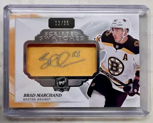 2019-20 Upper Deck the Cup Brad Marchand Scripted Swatches /35 front