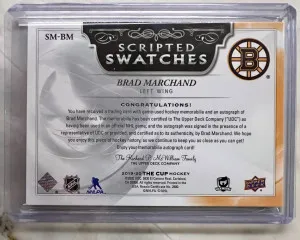 2019-20 Upper Deck the Cup Brad Marchand Scripted Swatches /35 back