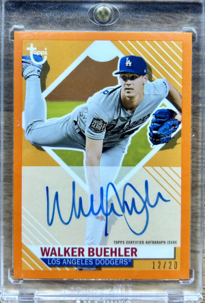 2021 Topps Brooklyn Collection Walker Buehler Auto Orange 12/20 front