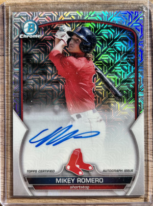 2023 Bowman Chrome Mikey Romero Mojo Auto Mega Box Red Sox BMA-MR front