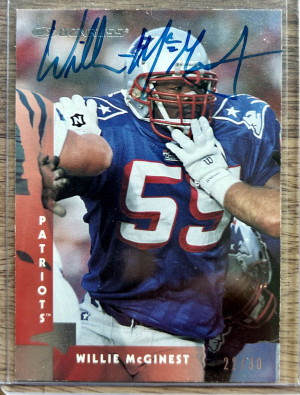 Willie McGinest 1997 Donruss Buyback Auto /30 #89 Patriots front