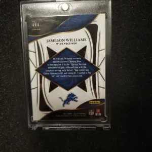 2021 Panini Select Jameson Williams 2022 XRC Prizm RC back