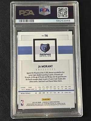 2019 Chronicles Ja Morant Young Dolph Touhys PSA 8 back