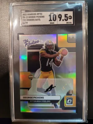 George Pickens 2022 Optic The Rookies 66/99 SGC 10 Auto 9.5 front