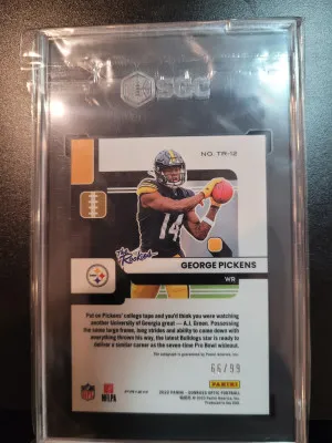 George Pickens 2022 Optic The Rookies 66/99 SGC 10 Auto 9.5 back