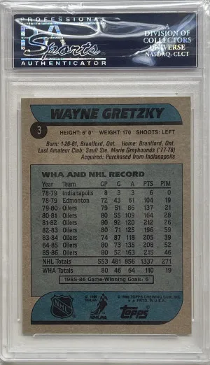 1986 Topps Wayne Gretzky back