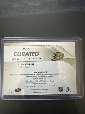 2022-23 SP Authentic Curated Signatures Ryan Strome auto /199 back
