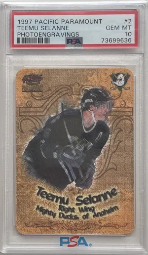 1997 Pacific Paramout Teemu Selanne Photoengravings front