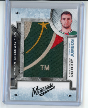 2018-19 Black Diamond #RTL-JG Jordan Greenway Rookie Team Logo Jumbos front