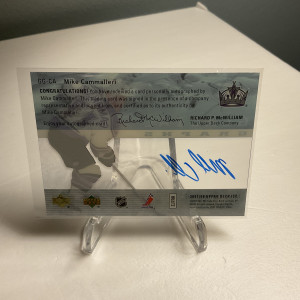 2007-08 UPPER DECK ICE GLACIAL GRAPHS MIKE CAMMALLERI AUTO LOS ANGELES KINGS back