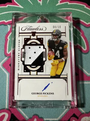 2022 Flawless Signature Gloves Ruby George Pickens /10 front