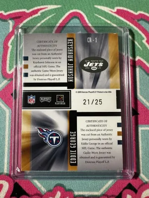 2005 Playoff Honors Class Reunion Materials Prime Keyshawn Johnson Eddie George /25 back