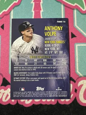 2023 Topps Archives Baby Boomers Anthony Volpe SP RC back