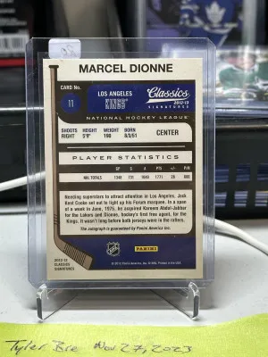 Marcel Dionne 2012-13 Panini Classics Auto back