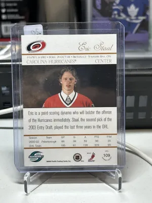 Eric Staal 2003-04 Pacific Supreme Rookie Auto #/375 back