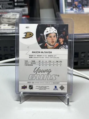 Mason McTavish 2021-22 Upper Deck Series 2 Young Guns back