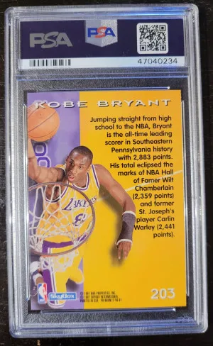 1996 Skybox Premium Kobe Bryant  PSA 9 back