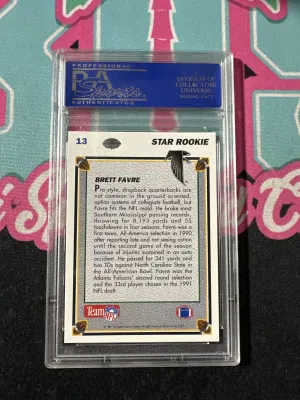 1991 Upper Deck #13 Brett Favre RC PSA 10 GEM MINT ROOKIE PACKERS back