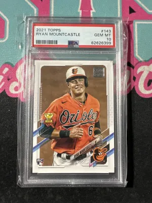 2021 Topps Series 1 #143 Ryan Mountcastle RC PSA 10 GEM MINT ROOKIE ORIOLES front