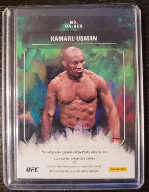2022 Panini Chronicles UFC Origins Kamaru Usman Auto back