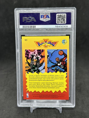 1992 Upper Deck #510 MICHAEL JORDAN LARRY BIRD Fanimation PSA 9 back