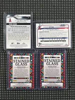 4 Shohei Ohtani Baseball Cards back