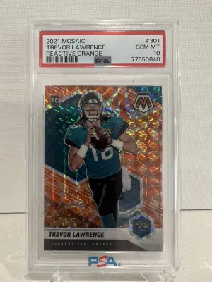 2021 Mosaic Trevor Lawrence Rookie Card 
PSA 10 front