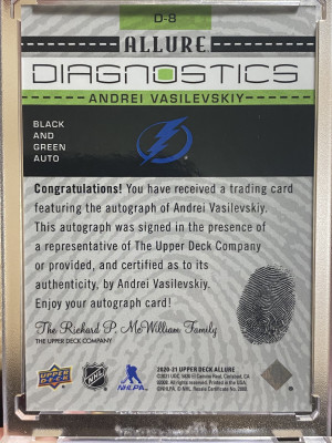 Allure diagnostics autograph Andrei Vasilevskiy back