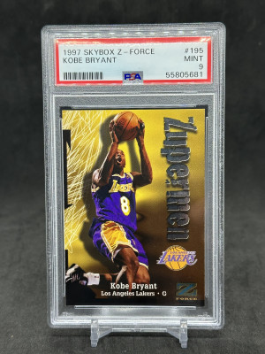 Kobe Bryant 1997-98 Skybox Z-Force Zupermen #195 PSA 9 front