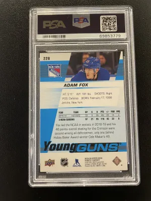 2019 Upper Deck Adam Fox Young Guns back