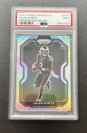 2020 Panini Chronicles Prizm Black Silver Jalen Hurts front