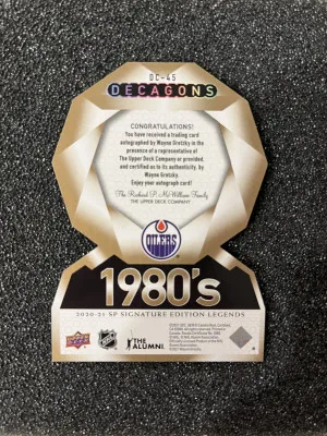 Wayne Gretzky autograph card back