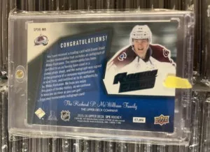 2015/16 SPX Mikko Rantanen Retro Rookie Fabric Spectrum RPA RC Patch Auto 03/10 back