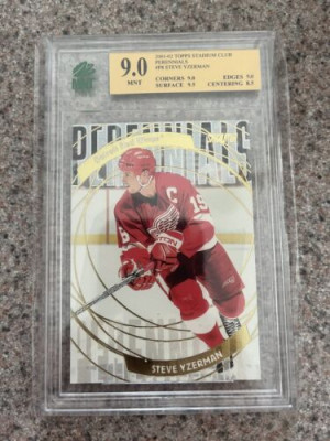 2001-02 Topps Stadium Club Perennials Steve Yzerman #P8 HOF MNT Graded 9.0 Mint front