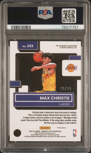 2022 Panini Donruss Optic Max Christie #233 Signature-Black Pandora PSA 9 back