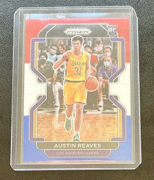 2021 Panini Prizm Austin Reaves Red White Blue front