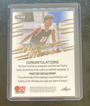 2022 Leaf Pro Set Power Marjon Beauchamp Auto back